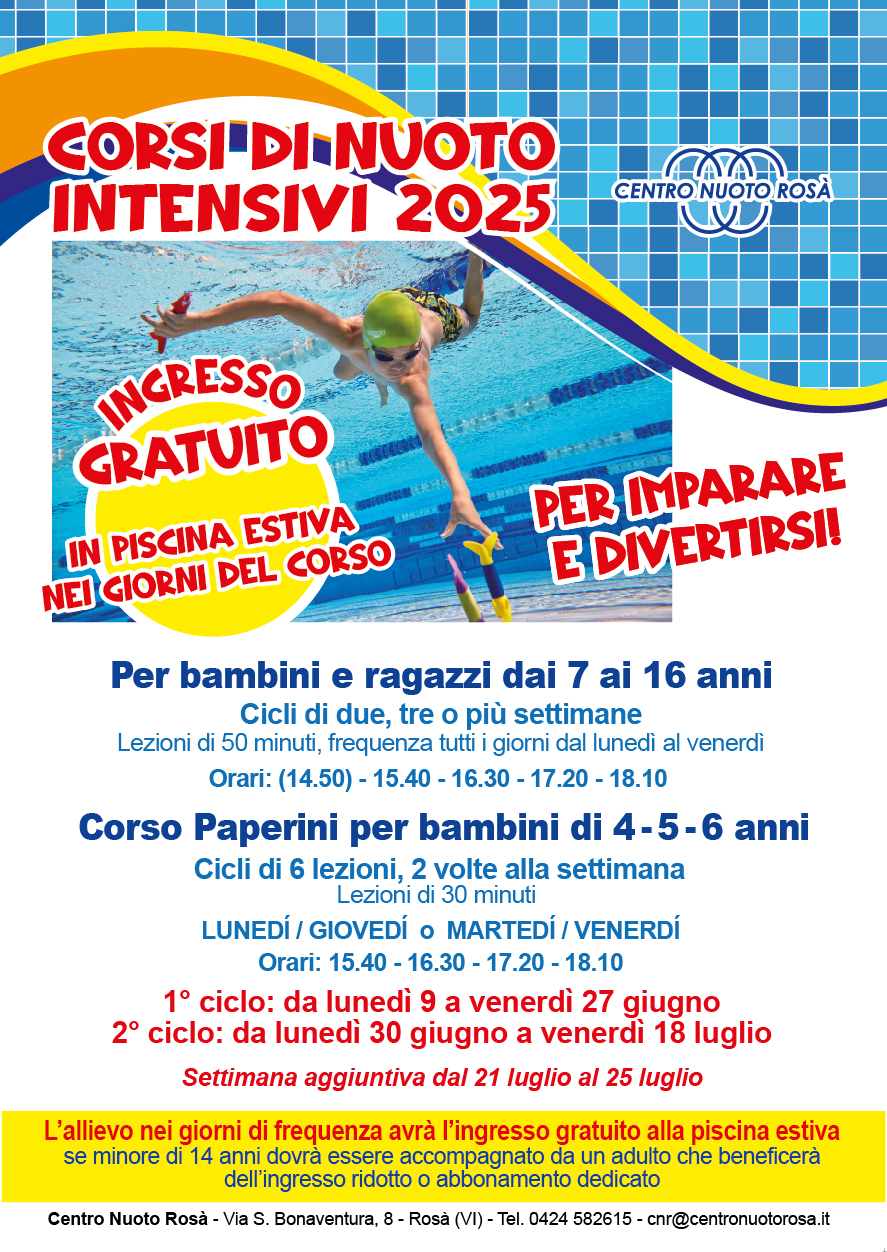 Corso di nuoto intensivi 2025
